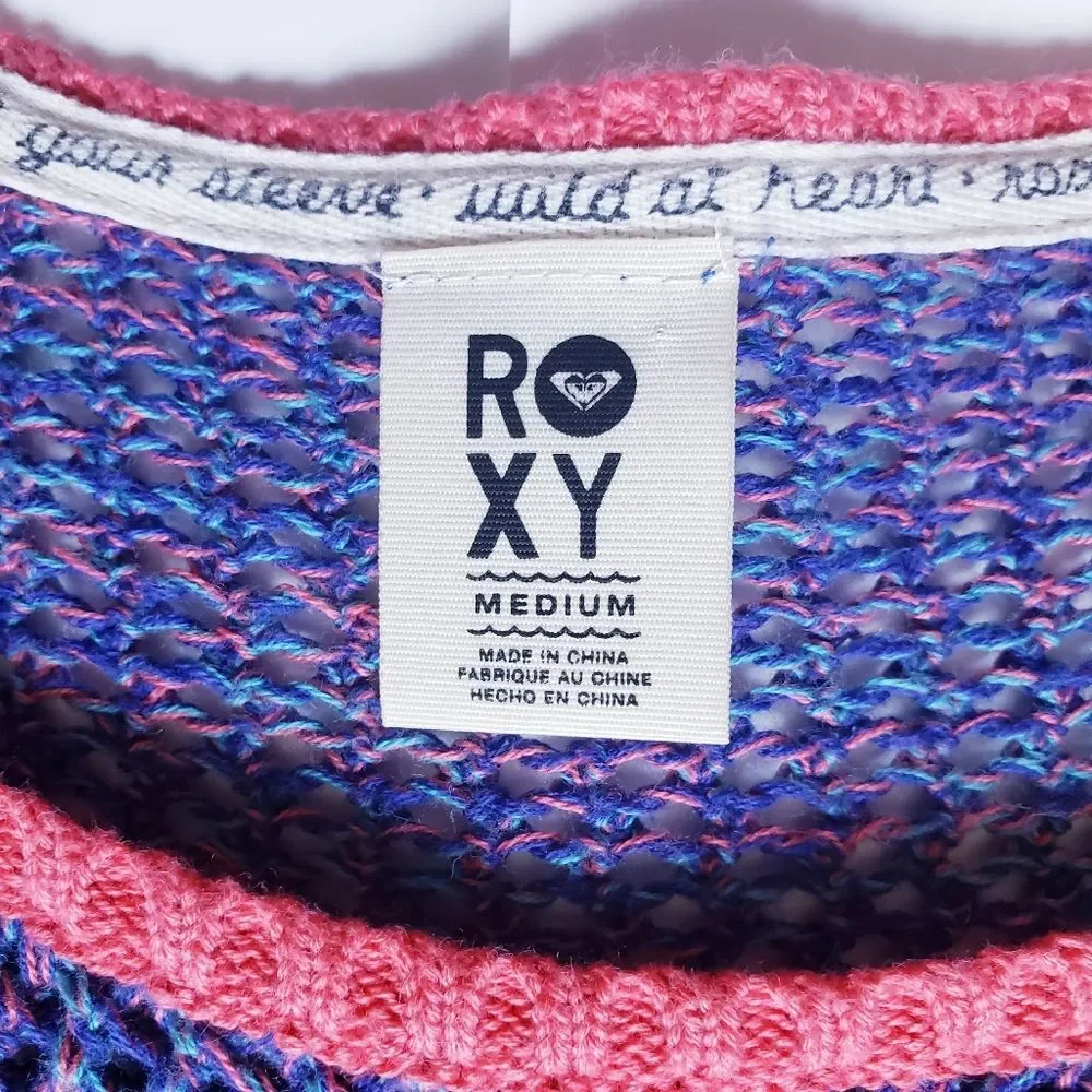 ROXY Purple/Pink Big Knit Sweater - Medium -